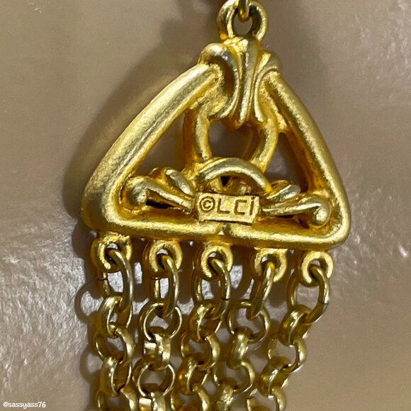 ▪️VTG▪️LCI▪️LIZ CLAIBORNE▪️Gold-Tone Multi-Strand Pendant & Bead Necklace - Picture 6 of 6
